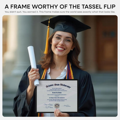 Homeforia Black Diploma Frame 8.5 x 11, High End Metal 8.5x11 Certificate Frames, 11x8.5 inch
