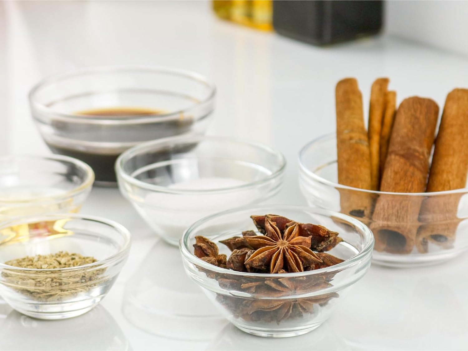 HillSpring 3 Sizes of Glass Prep Bowl Sets, Clear Small Pinch Bowls for Salt, Spices and Chopped