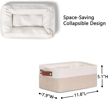 DULLEMELO Small Storage Bins, Storage Baskets for Organizing, Collapsible Rectangular Fabric