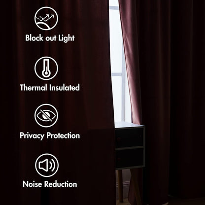 MIULEE Dusty Rose Velvet Curtains 96 Inches Long 2 Panels - Pinch Pleated Luxury Room Darkening