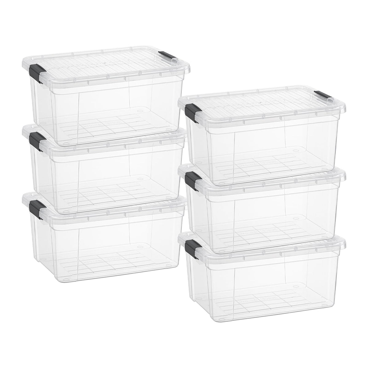 Superio Small Clear Storage Boxes with Lids, 11 Quart Plastic Container Bins for Organizing