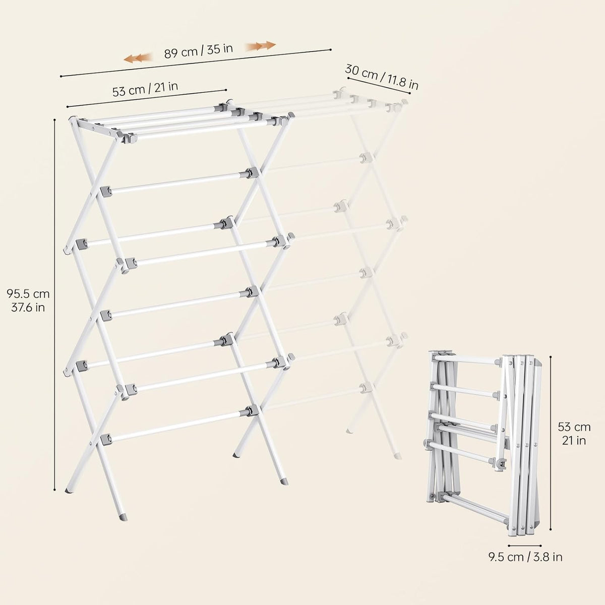 APEXCHASER Drying Rack Clothing, Clothes Drying Rack Foldable, Laundry Drying Rack Expandable