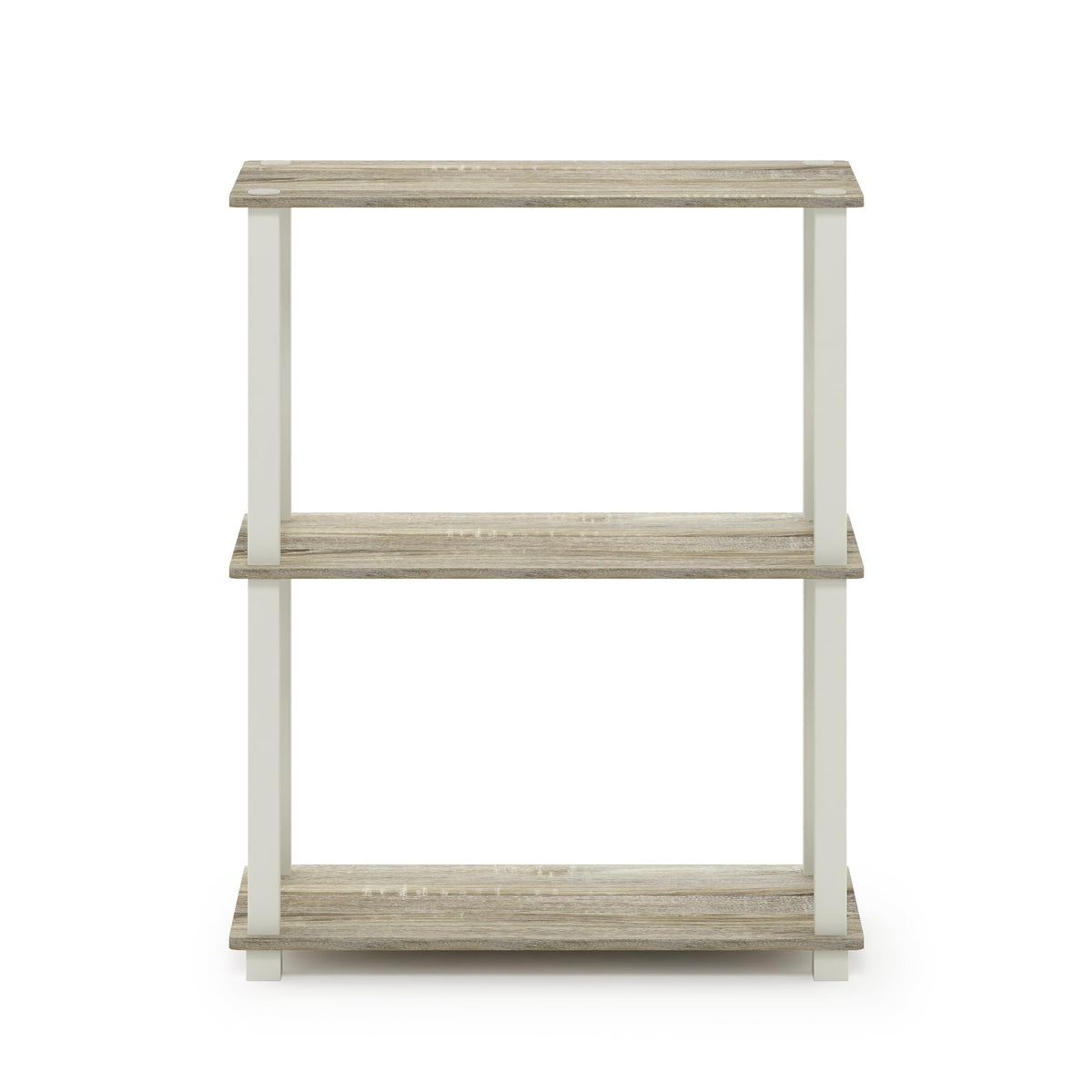 Furinno TURN-S-TUBE Storage Shelves, 3-Tier Book Shelf, Corner Shelf, Toolless Open Shelves, for