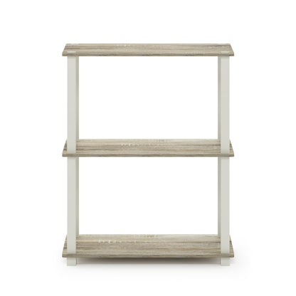 Furinno TURN-S-TUBE Storage Shelves, 3-Tier Book Shelf, Corner Shelf, Toolless Open Shelves, for