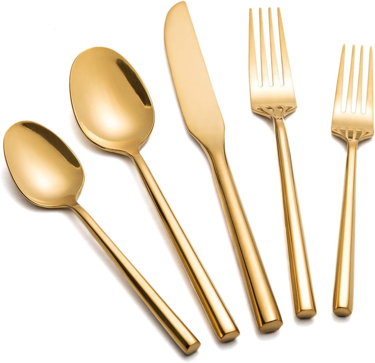 Silverware 65-Piece Gold Flatware Set with Serving Utensils Stainless Steel Thick Heavy Mirror