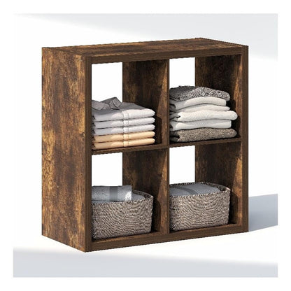 Furinno Cubic Extra Thick 4-Cube Closet Organizers and Storage, Amber Pine