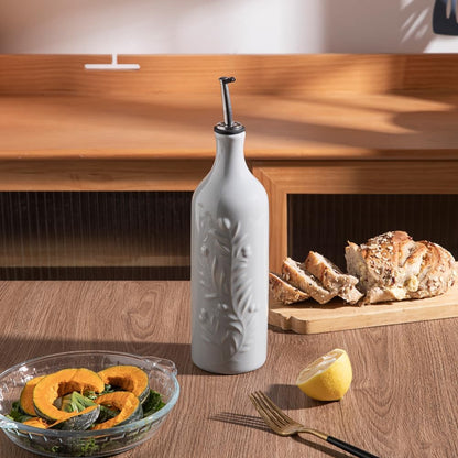 Sweejar Large Olive Oil Dispenser Bottle with Spout, 24 Oz Ceramic Oil Dispenser for Kitchen