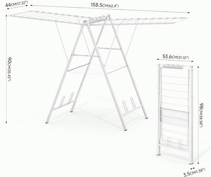 APEXCHASER Drying Rack for Clothing Foldable, Metal Laundry Rack Collapsible, Ultra Thin Gullwing