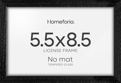 Homeforia 5.5x8.5 Business License Frame Black, High End Oak 5.5 by 8.5 Wood Certificate Frame, 8.5
