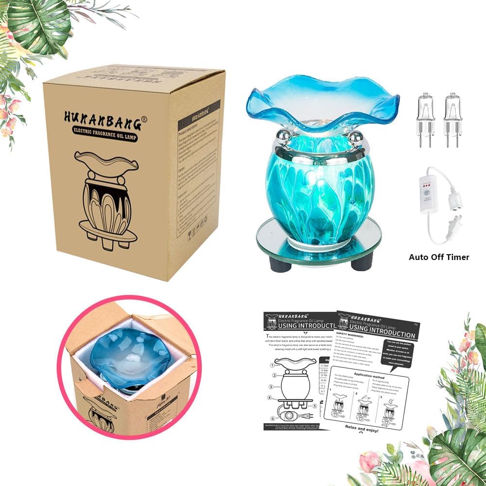 HUNANBANG 3 in 1 Electric Oil Warmer Scented Wax Warmer with with Auto Off Timer Candle Wax Melt
