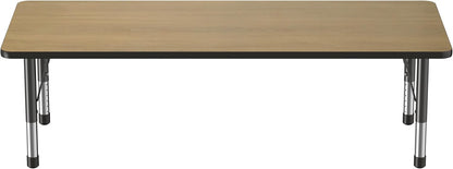 Factory Direct Partners FDP Rectangle (30 x 72 inch) Classroom Table with Adjustable Chunky Toddler