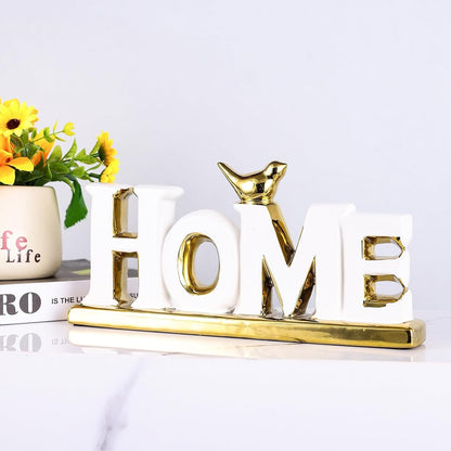 Love Sign Decoration,White and Gold Love Signs for Home Decor Statue,Modern Bird Sculpture