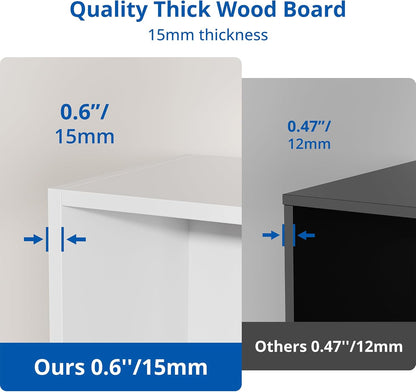 Cozy Castle White Bookshelf, 3-Tier Open Shelf Bookcase, 10 Cube Storage Organizer with Anti-Tilt