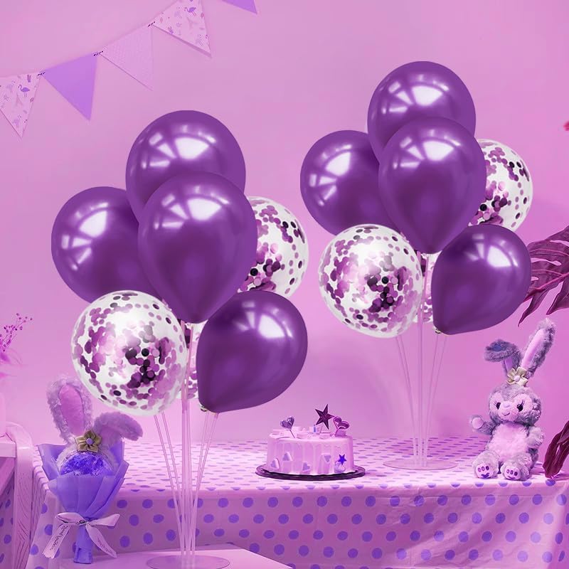Purple Balloon Stand Centerpiece Table Decorations for Birthday Bridal Shower Wedding Engagement