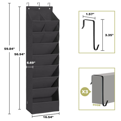 4 Pack Shoe Organizer with 6 Extra Large Pockets and 4 Large Pocket, Over the Door Sturdy Closet