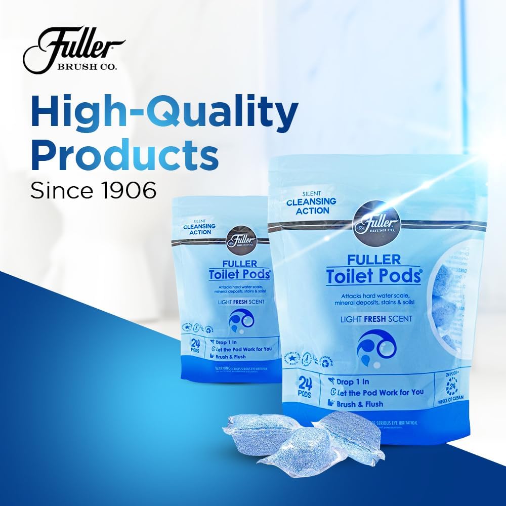 Fuller Brush Toilet Bowl Cleaner Pods - Water Soluble Tablet Cleansers, Cleans Descales & Refreshes