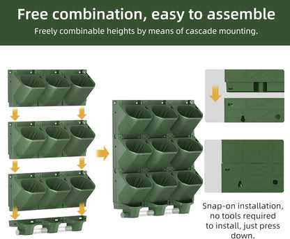 Self Watering Wall Mounted Vertical Planter, 36 Pots Wall Planter Indoor Vertical Living Green