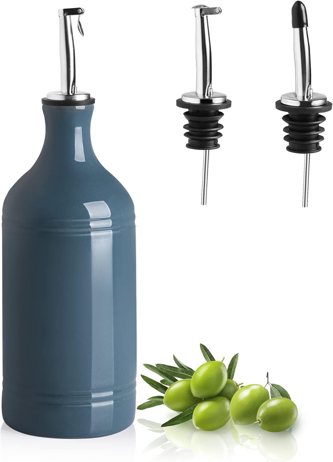 Sweejar Ceramic Olive Oil Dispenser Bottle, Opaque Oil Cruet Protects Oil to Reduce Oxidation