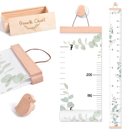Growth Chart for Wall 7 Ft Height Chart with Keepsake Box & Hook Waterproof Canvas Measure Wall