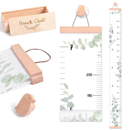 Growth Chart for Wall 7 Ft Height Chart with Keepsake Box & Hook Waterproof Canvas Measure Wall
