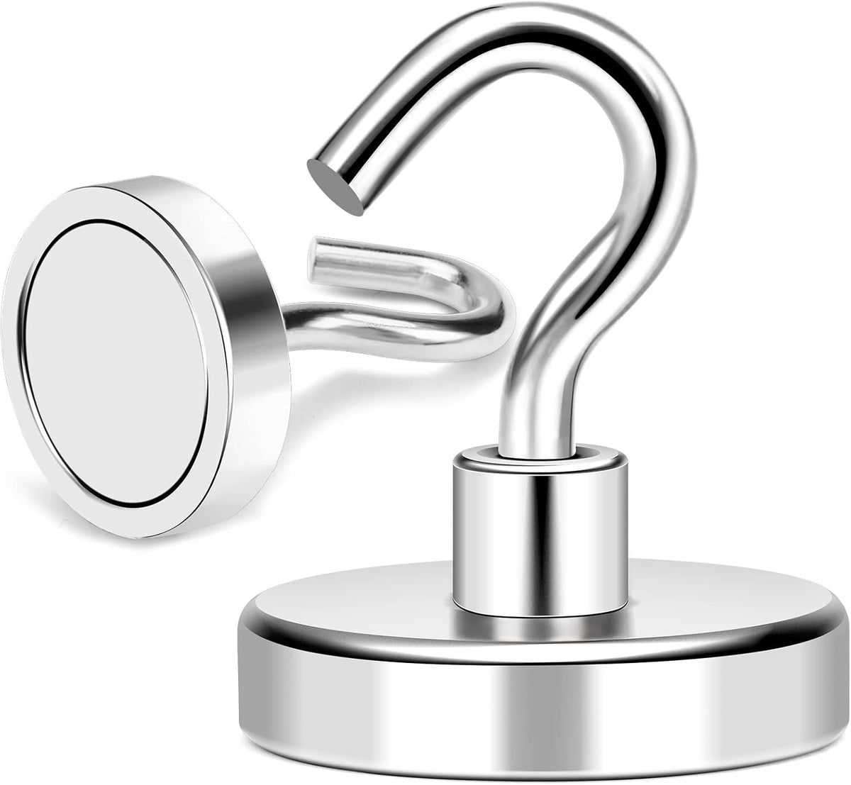 MIKEDE Magnetic Hooks Heavy Duty, 150LB+ Strong Neodymium Magnets with Hooks for Refrigerator