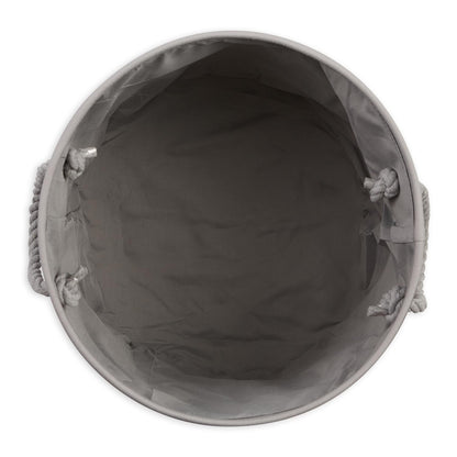 Bone Dry Pet Storage Collection Striped Paw Patch Bin, Large Round, Gray