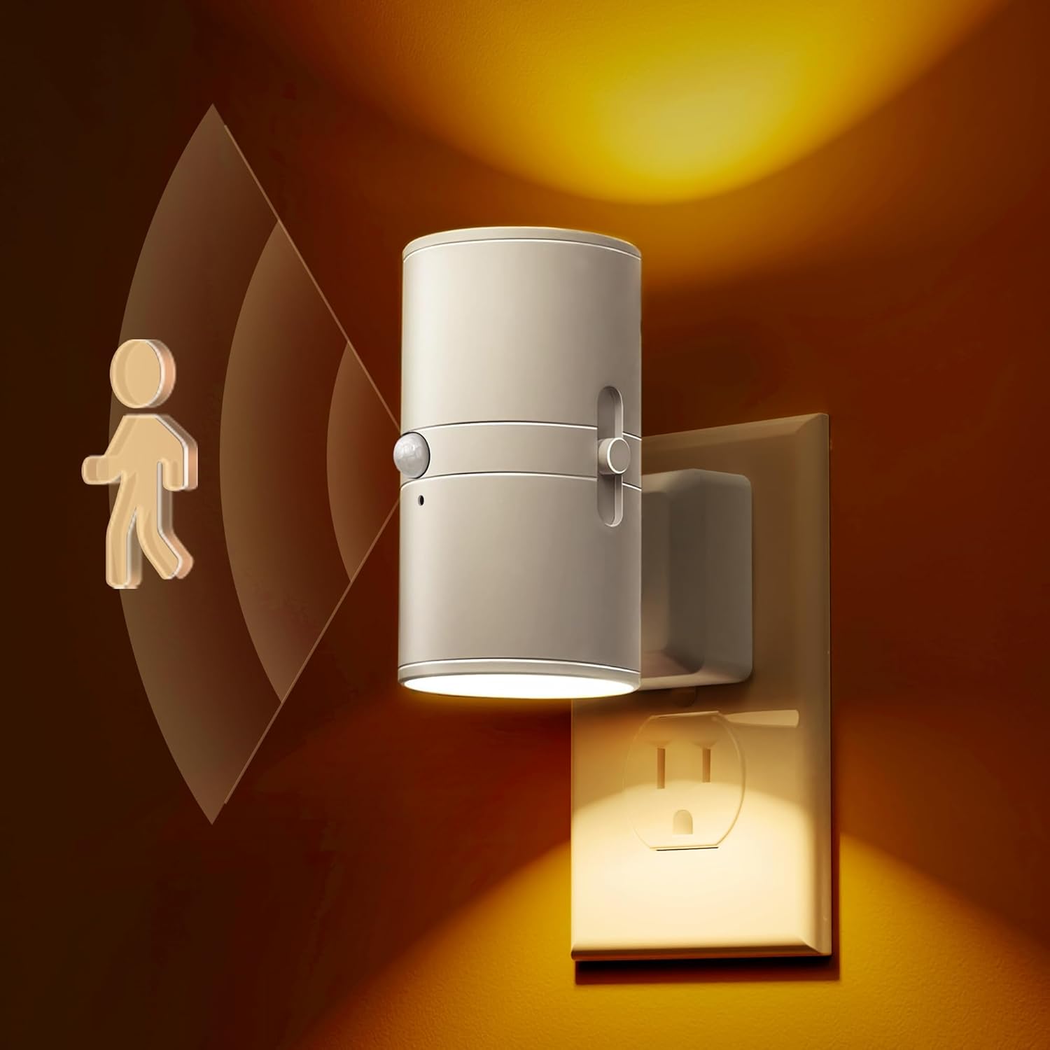 L LOHAS LED Motion Sensor Nightlight, Amber Night Light, [2 Pack] Motion Activated Night Light