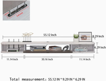 Pmnianhua Floating TV Console,55'' Wall-Mounted Media Console,Floating TV Cabinet,Modern Floating