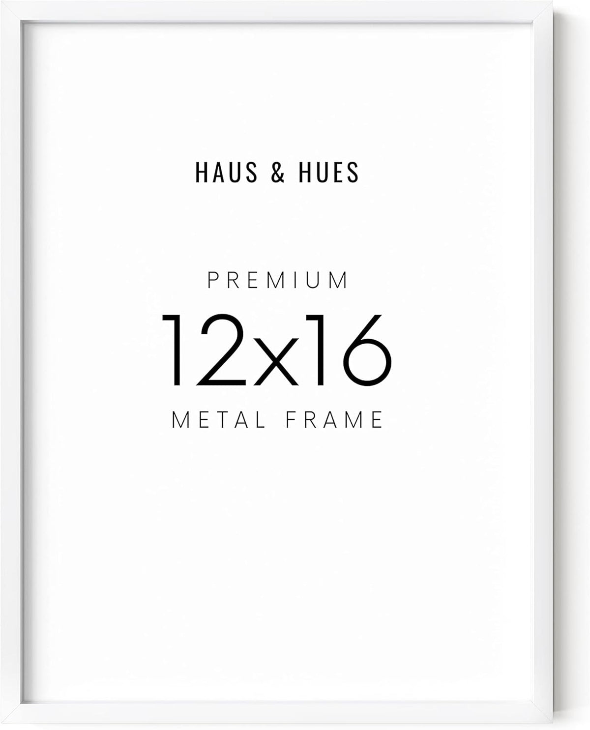 HAUS AND HUES White 12x16 Picture Frame - Modern Aluminum Wall Art Display - Minimalist