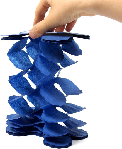 Navy-Blue White-Silver Party-Decorations Streamers Garland - 12pcs Royal Graduation 2025 4-Leaf