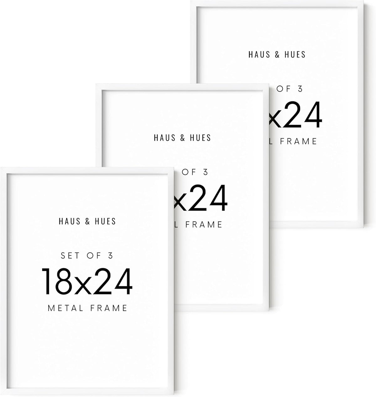 HAUS AND HUES 18x24 White Metal Picture Frames - Features Premium Aluminum, Vertical & Horizontal