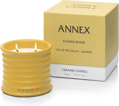 Scented Luxury Candles in Handmade Ceramic Jars, Soy Wax | Flower Bomb – Lily of The Valley &