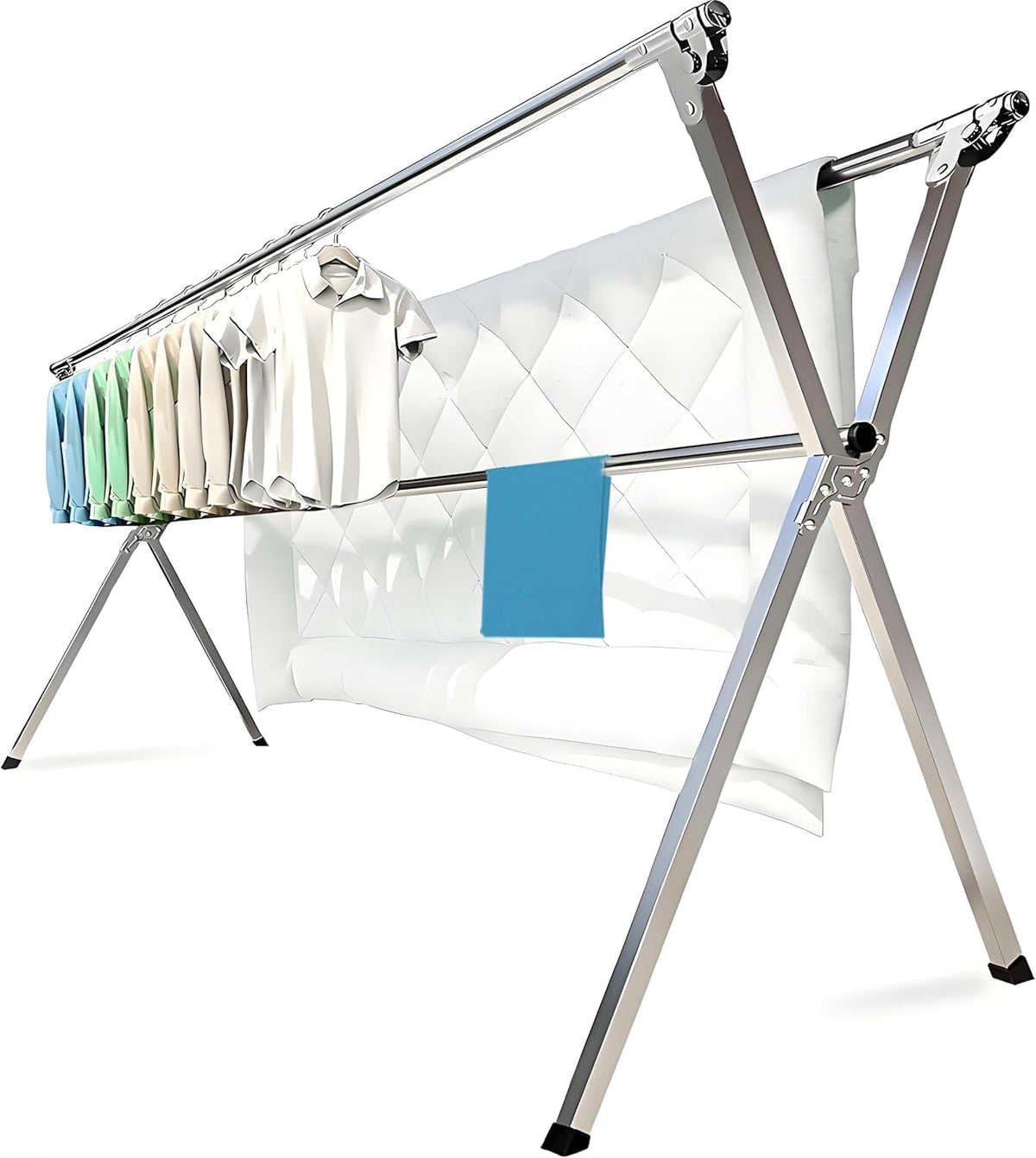 Clothes Drying Rack Folding Indoor Outdoor, Foldable Portable Laundry Drying Rack, Heavy Duty