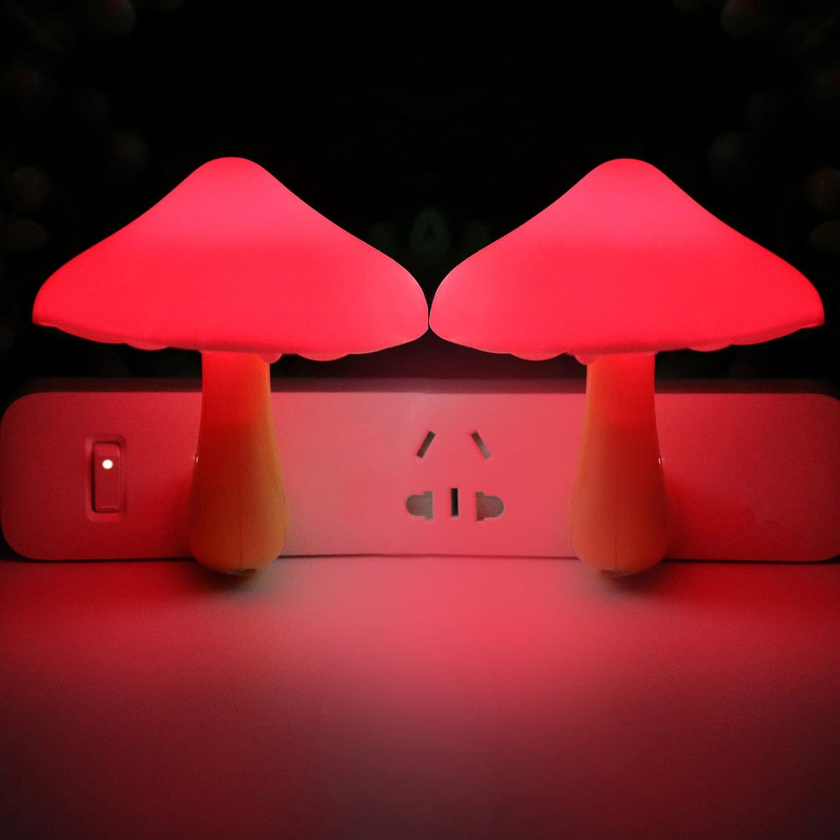 2 Pcs LED Night Light Plug in Nightlight Wall Lamp, Mushroom Night Light Mini Magic Night Lights
