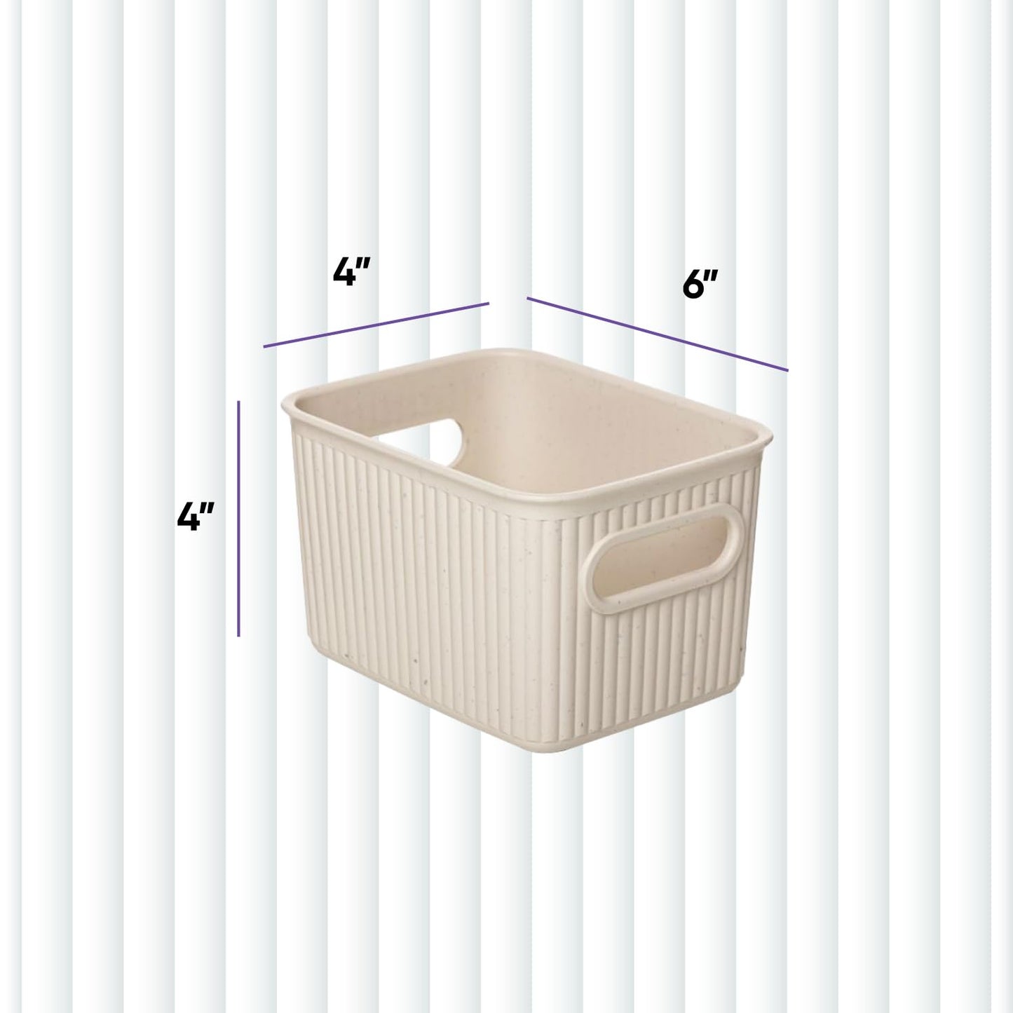 Superio Eco-Friendly Decorative Plastic Basket Open Home Storage Bins Organizer Baskets, Small (2