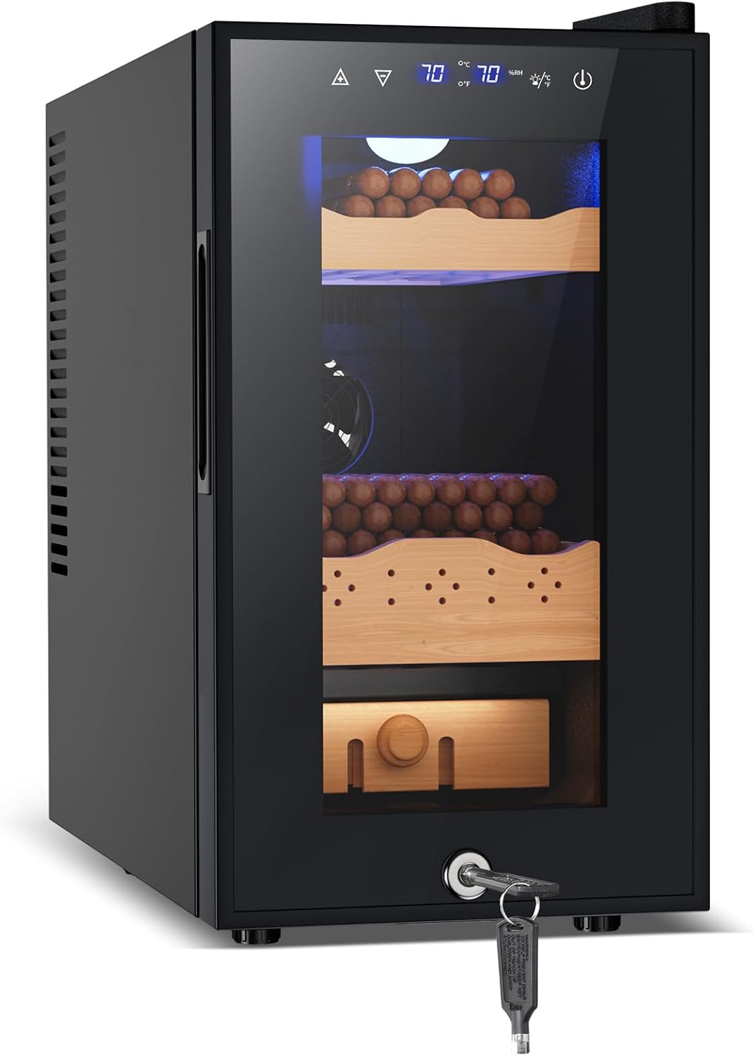 Tylza Cigar Humidor Cabinet 25L, Temp & Humidity Control Electric Humidors for Cigars, 170 Cigars