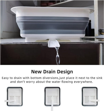 THANSTAR Collapsible Dish Drying Rack for RV Kitchen, Foldable Drainer Organizer for Kitchen