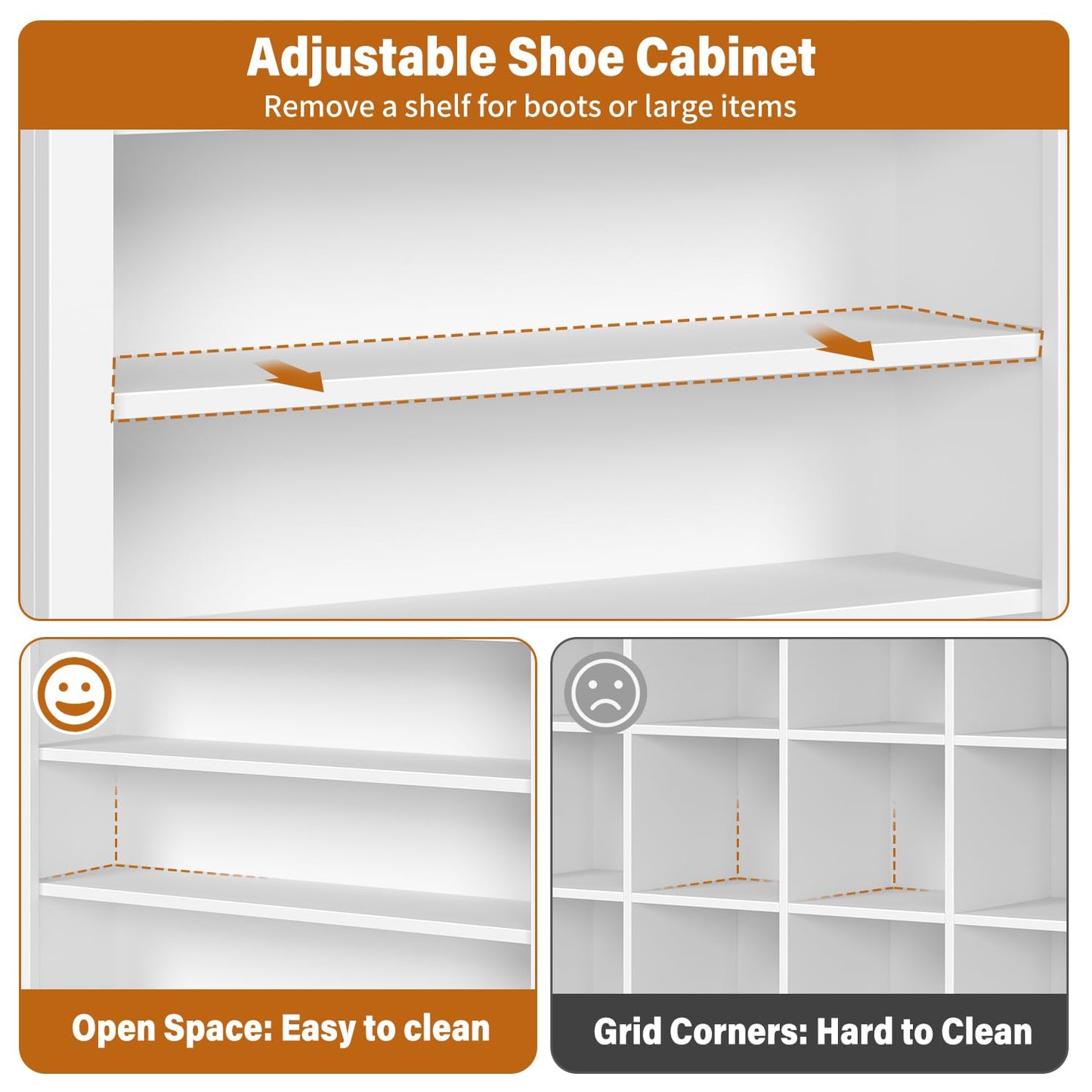 knoworld Freestanding Shoe Cabinet, Holds 40-45 Pairs, 71 Inch Tall 9-Tier Shoe Rack with