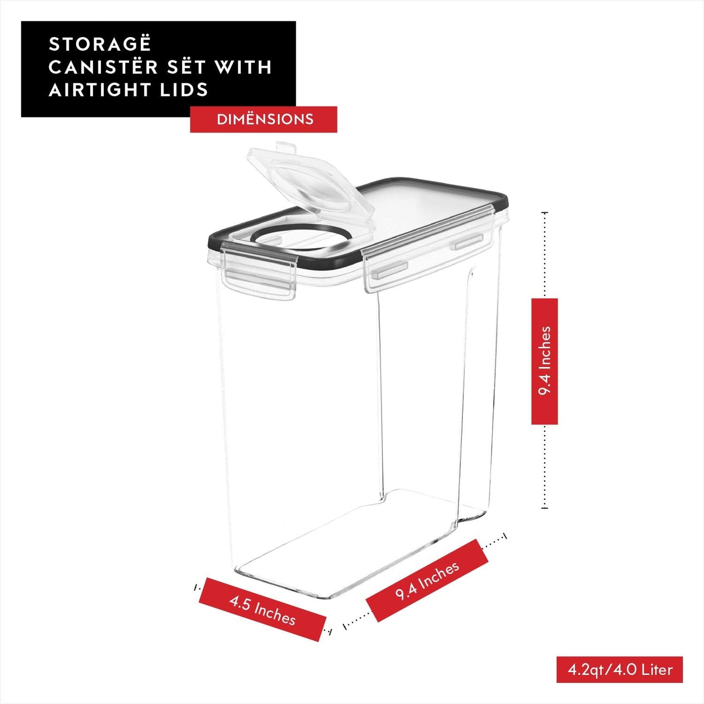 Cereal Containers Storage 3 Pack 135 fl. oz Cereal Dispenser Countertop, Airtight Food Storage