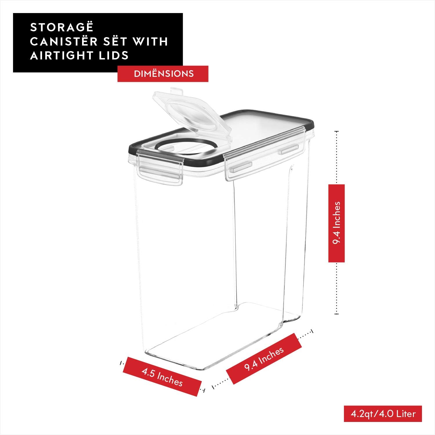 Cereal Containers Storage 2 Pack 135 fl. oz Cereal Dispenser Countertop, Airtight Food Storage