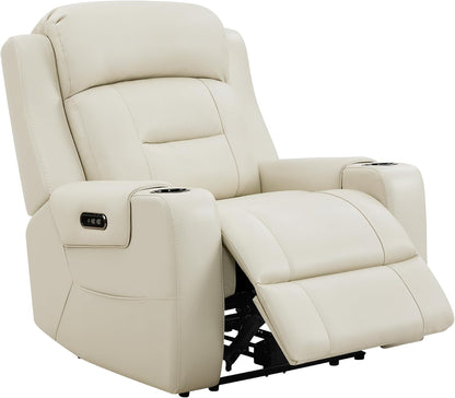 Watson & Whitely Genuine Leather Power Recliner Chairs for Adults, Lay Flat Recliner with Power
