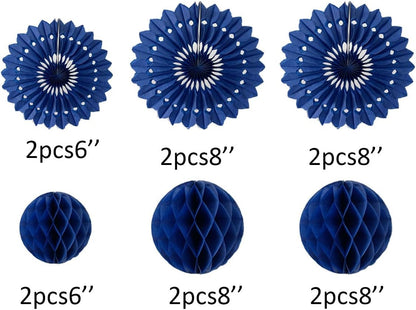 12pcs 6’’ 8’’ Honeycomb Balls Tissue Paper Fans Party Honeycomb Ball Fans Wall Tissue Pom Poms