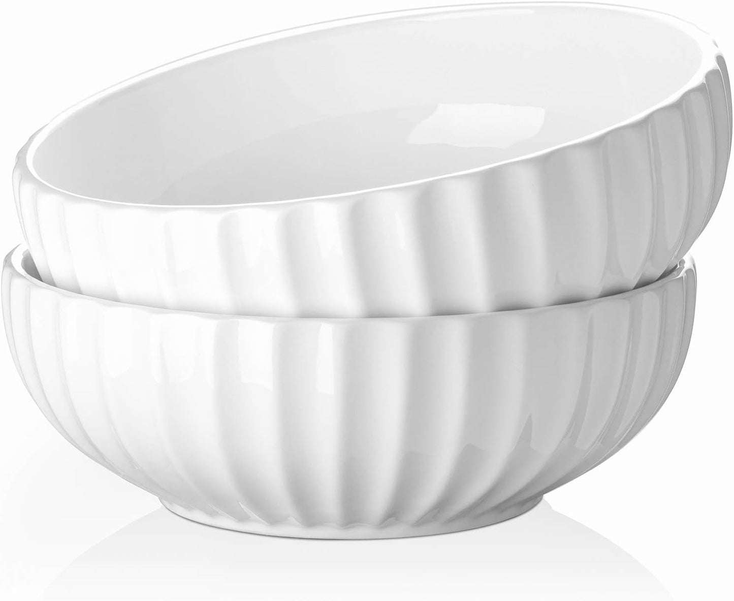 DOWAN 9.8'' Serving Bowls, 86 oz White Serving Platters, Large Ceramic Serving Dishes, Fruit Bowl