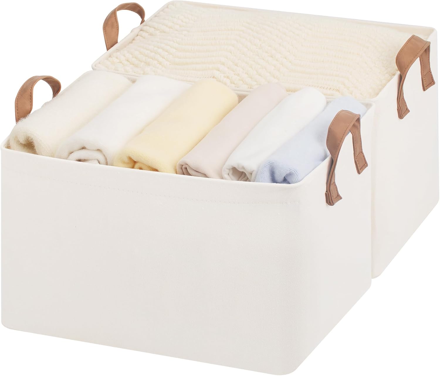StorageWorks Storage Bins, Shelves Baskets for Organizing, Large Fabric Closet Organizers with