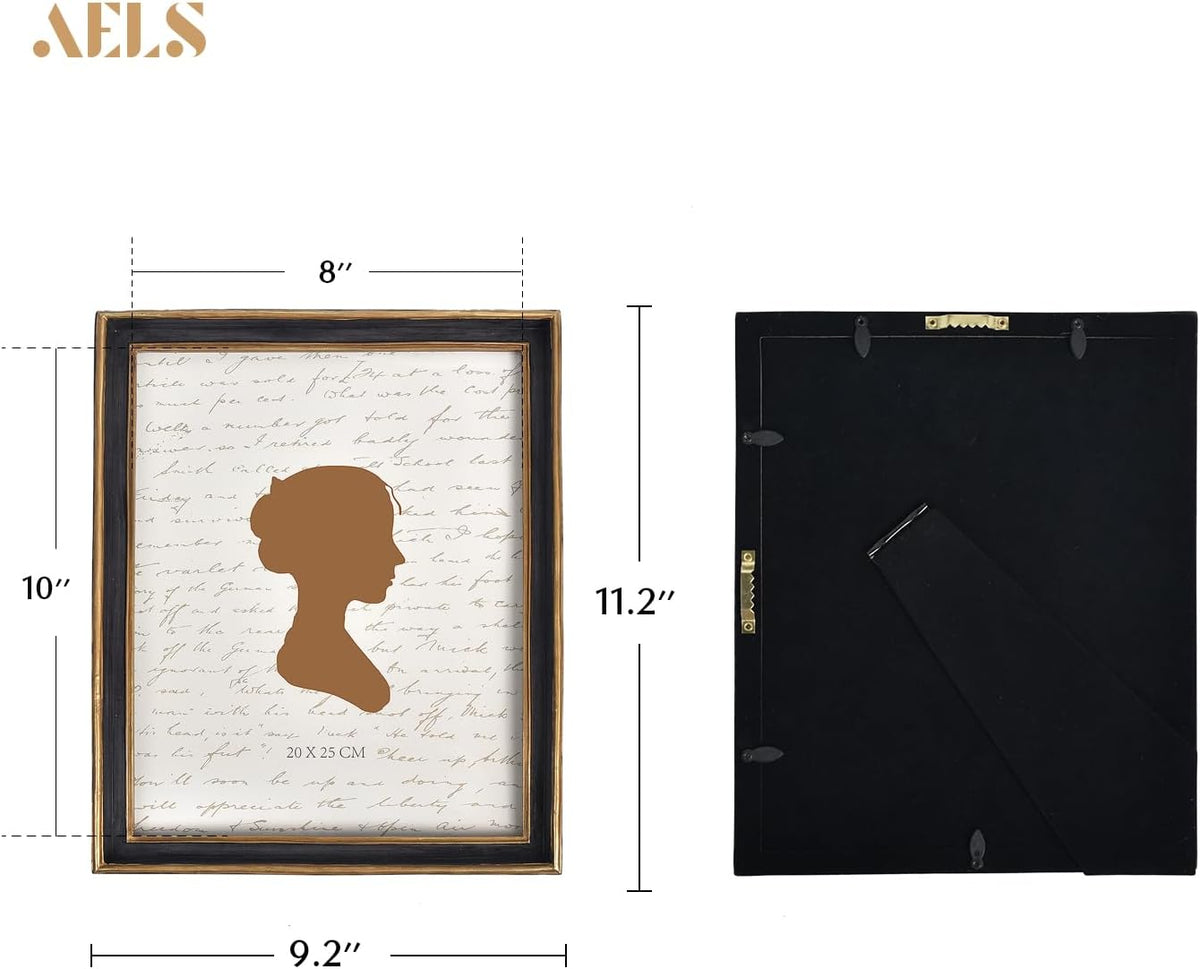 AELS 8x10 Inch Vintage Picture Frame, Elegant Antique Photo Frames with Glass Front, Photo Display