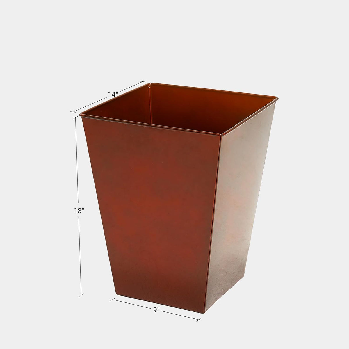 KOL 18''H. Bright Glazed Planter with Drainage Hole, Set of 2, Galvanized Steel Planter Pots for