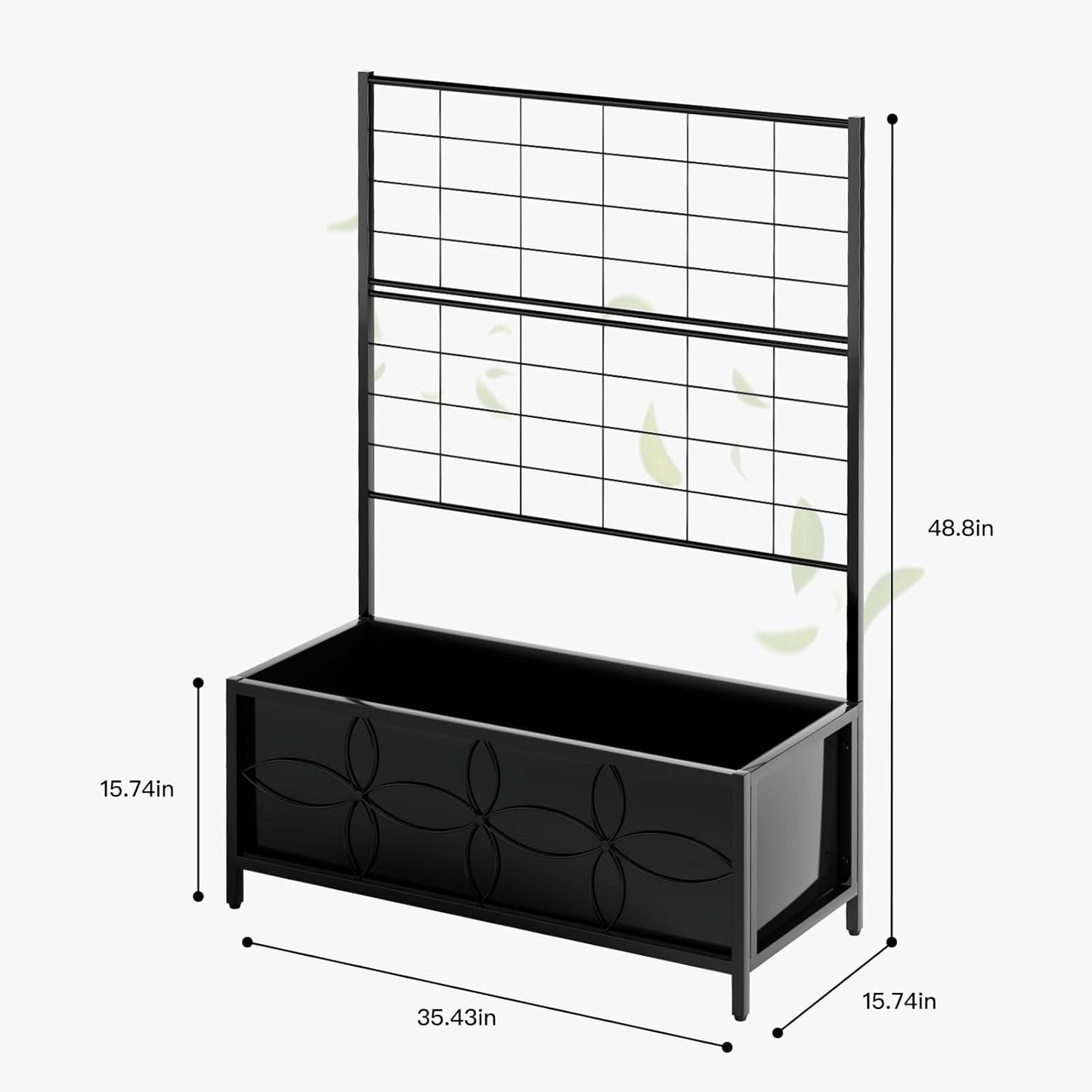 Zhongma Sturdy Raised Garden Bed with Trellis (15.75 x 35.43 x 48.8 in) for Vegetables Flower