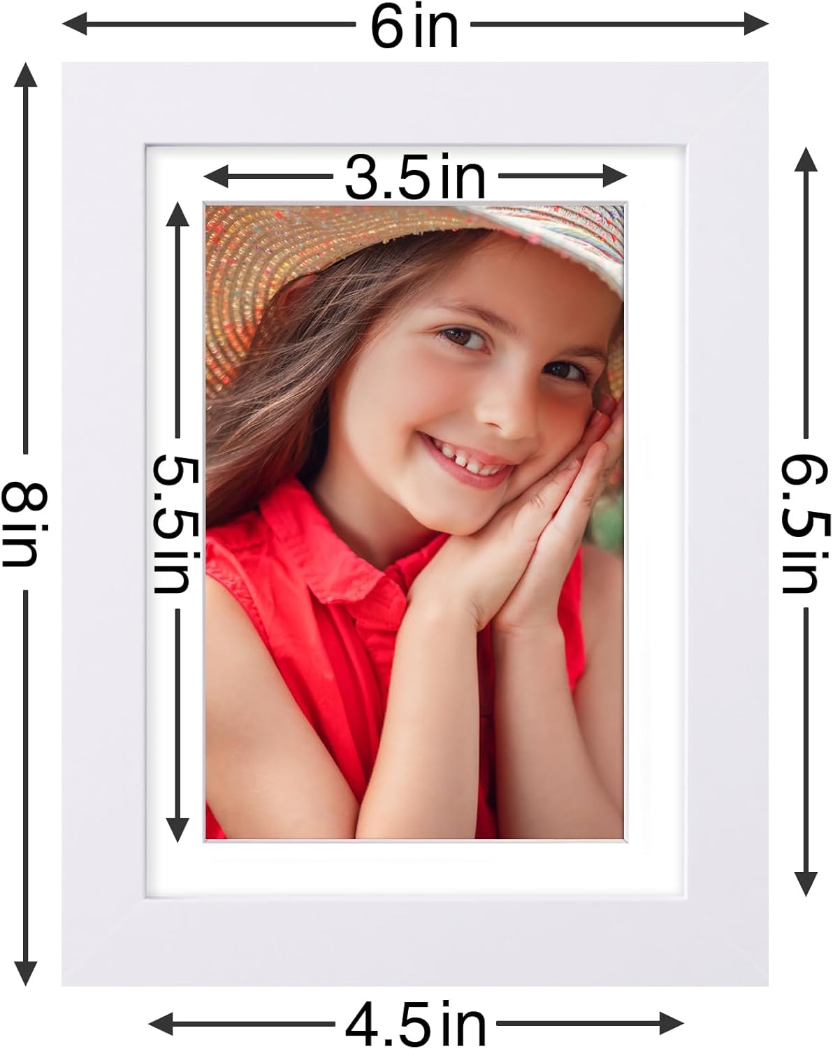 Vittanly 5x7 Picture Frames Set of 9, Shatter Resistant Plexiglass, Display 4x6 Pictures with Mat