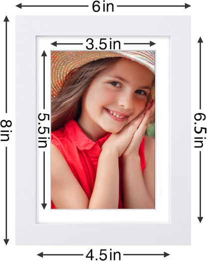 Vittanly 5x7 Picture Frames Set of 9, Shatter Resistant Plexiglass, Display 4x6 Pictures with Mat