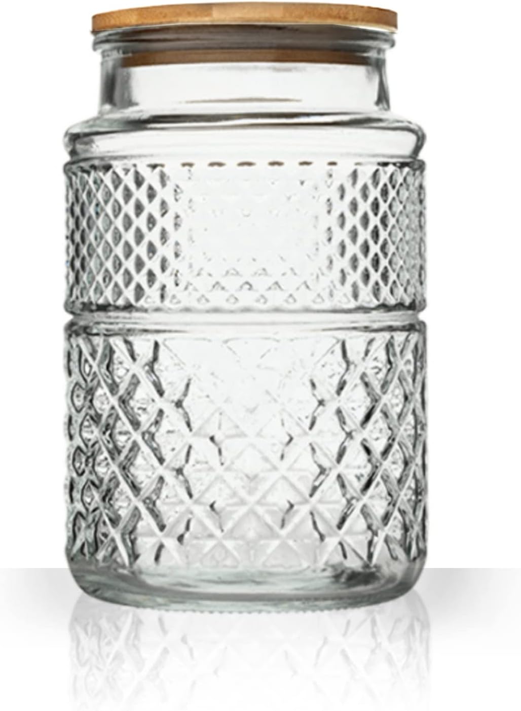 Large Glass Storage Jar, 60 FL OZ Glass Food Storage Containers with Bamboo Lid, Kitchen Containers